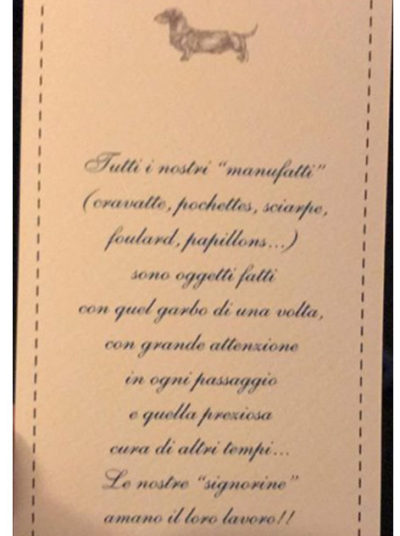 Biglietto di accompagnamento Bargi